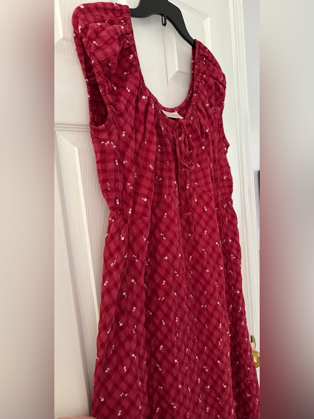 Universal Thread Red Floral Ruffle-Hem Dress - Picture 3 of 4